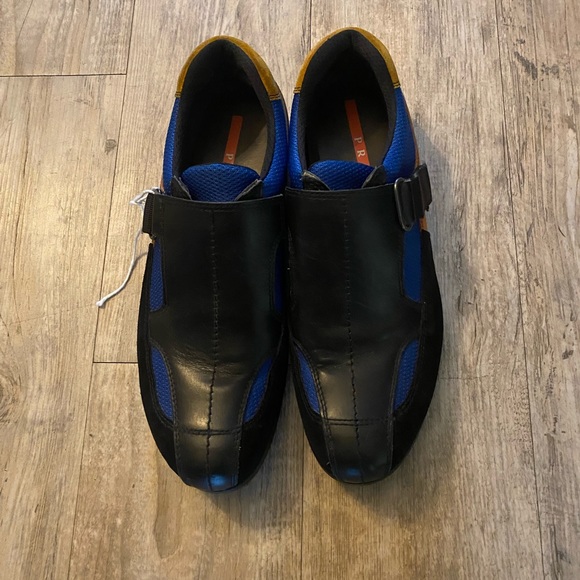 PRADA Blue Orange LEATHER DRESS CASUAL men’s - Picture 2 of 7